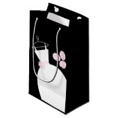 Weddenschap Gewonnen Roze cadeautas zwart (Voorkant Gekanteld)