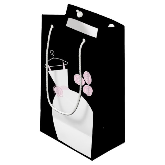 Weddenschap Gewonnen Roze cadeautas zwart (Voorkant Gekanteld)