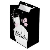 Weddenschap Gewonnen Roze cadeautas zwart medium (Voorkant Gekanteld)