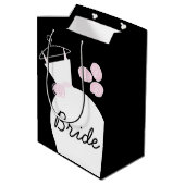 Weddenschap Gewonnen Roze cadeautas zwart medium (Achterkant Gekanteld)