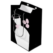 Weddenschap Gewonnen Roze cadeautas zwart medium (Voorkant Gekanteld)