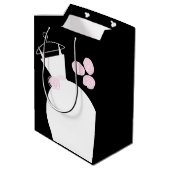 Weddenschap Gewonnen Roze cadeautas zwart medium (Achterkant Gekanteld)