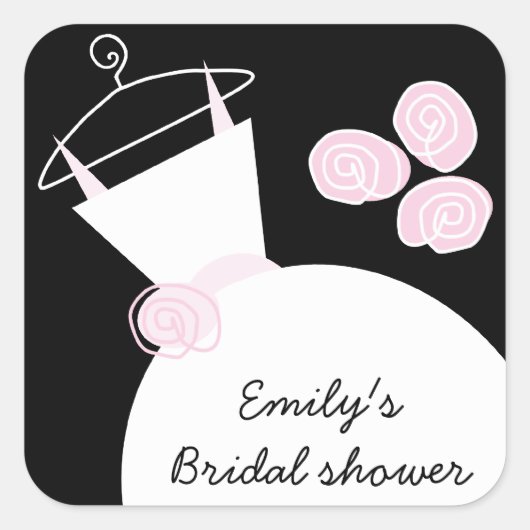 Weddenschap Gewonnen Roze vierkant zwart Vrijgezel Vierkante Sticker (Voorkant)