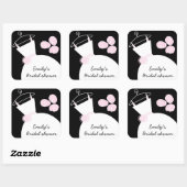 Weddenschap Gewonnen Roze vierkant zwart Vrijgezel Vierkante Sticker (Vel)