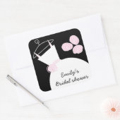 Weddenschap Gewonnen Roze vierkant zwart Vrijgezel Vierkante Sticker (Envelop)