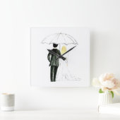 Weddenschap Gewoon gehuwde waterverf Vierkante Klok (Huis)