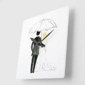 Weddenschap Gewoon gehuwde waterverf Vierkante Klok (Hoek)