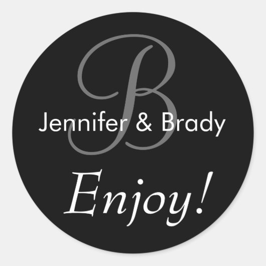 Weddenschap Gezegde Bride Groom Monogram Favor Sti Ronde Sticker (Voorkant)