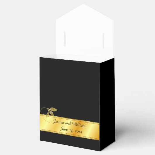 Weddenschap Gift Box in Gold en Black Bedankdoosjes (Geopend)