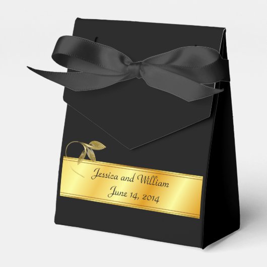 Weddenschap Gift Box in Gold en Black Bedankdoosjes (Voorkant Zijde)
