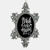 Weddenschap Gift Bride en Groom Tin Sneeuwvlok Ornament (Links)