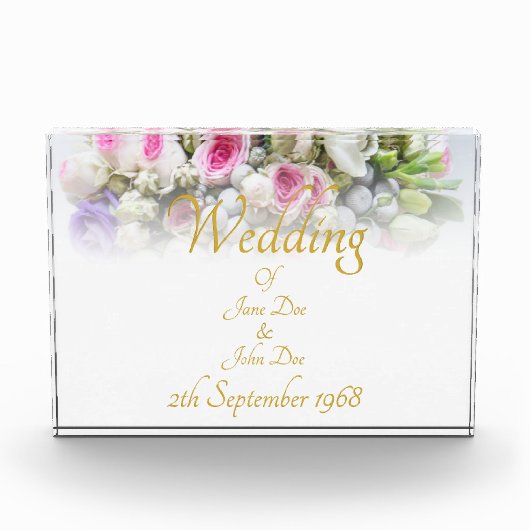 Weddenschap Gift - Bride met kleurrijke bruiloft Fotoblokken (Voorkant)