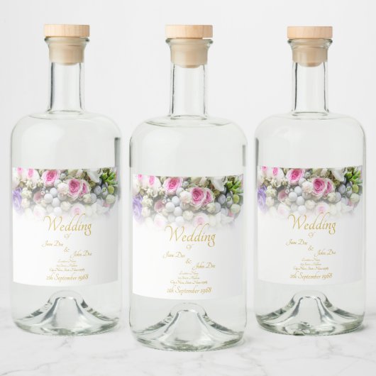 Weddenschap Gift - Bride met kleurrijke bruiloft Likeurfles Etiket (Flessen)