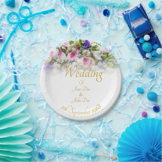 Weddenschap Gift - Bride met kleurrijke bruiloft Papieren Bordje (Feest)