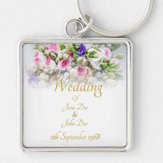 Weddenschap Gift - Bride met kleurrijke bruiloft Sleutelhanger (Voorkant)