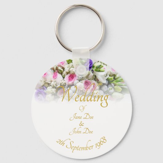 Weddenschap Gift - Bride met kleurrijke bruiloft Sleutelhanger (Voorkant)