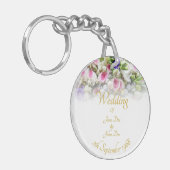 Weddenschap Gift - Bride met kleurrijke bruiloft Sleutelhanger (Voorkant Links)