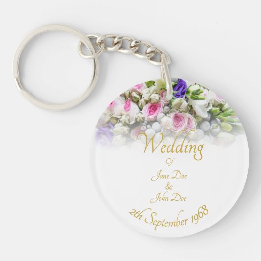 Weddenschap Gift - Bride met kleurrijke bruiloft Sleutelhanger (Voorkant)