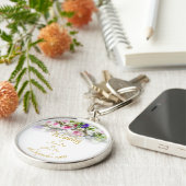 Weddenschap Gift - Bride met kleurrijke bruiloft Sleutelhanger (Zijkant)