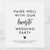 Weddenschap Gift, bruiloft Partij Dank je Wijn Etiket (Enkel label)
