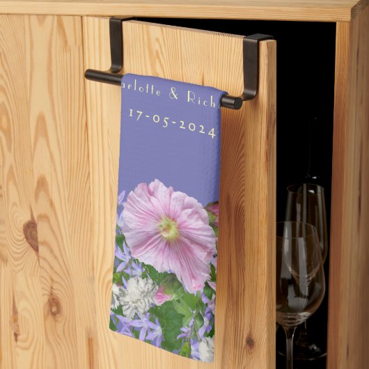 Weddenschap Gift Couple Bouquet Background Theedoek (Derde Gevouwen)