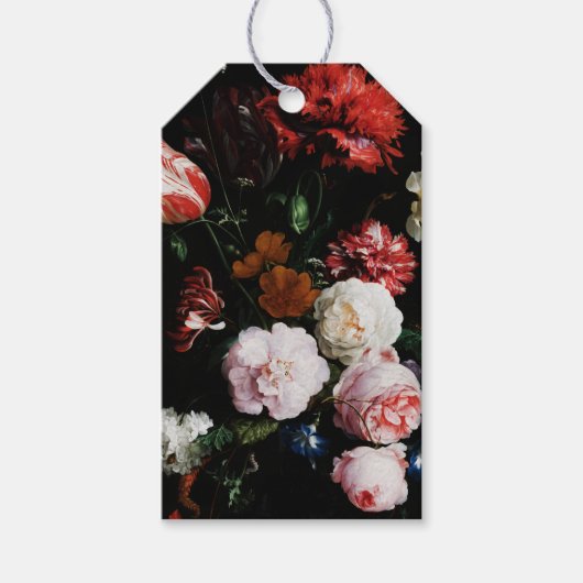 Weddenschap Gift Labels Donker Rode Floral Bouquet Cadeaulabel (Voorkant)