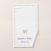 Weddenschap Gift Modern Monogram Pas getrouwd Gift Bad Handdoek (Handdoek)