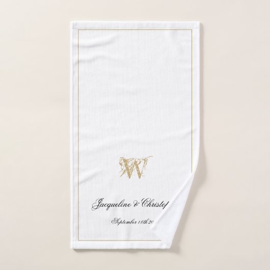 Weddenschap Gift Modern Monogram Pas getrouwd Gift Bad Handdoek (Handdoek)