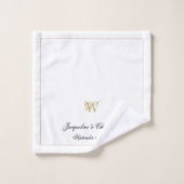 Weddenschap Gift Modern Monogram Pas getrouwd Gift Bad Handdoek (Wasdoekje)