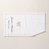 Weddenschap Gift Modern Monogram Pas getrouwd Gift Bad Handdoek (Handdoek)