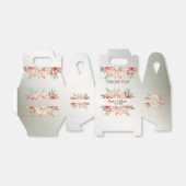 Weddenschap Gift Peach Oranje Floral Leaves Bedankdoosjes (Uitgevouwen)