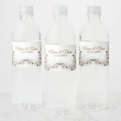 Weddenschap Gift Pink Floral Silver Elegant Waterfles Etiket (Flessen)