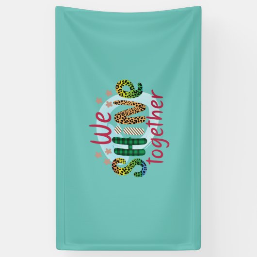 Weddenschap Gift We schitteren samen Spandoek (Verticaal)