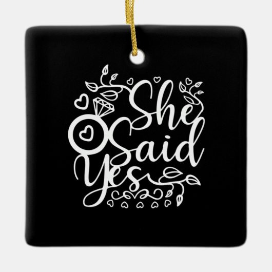 Weddenschap Gift ze zegt ja Keramisch Ornament (Voorkant)