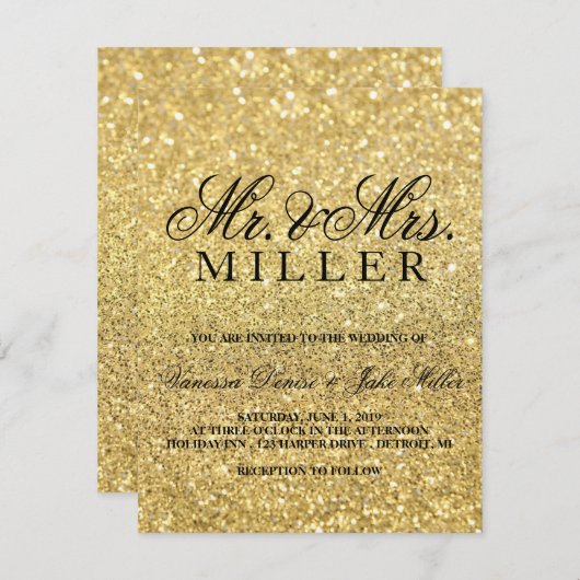 Weddenschap - Glam Kaart (Voorkant / Achterkant)