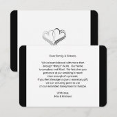 Weddenschap goed geldcadeaubedekking informatiekaartje (Voorkant / Achterkant)