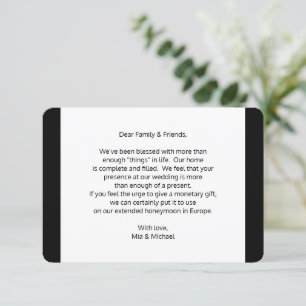 Weddenschap goed geldcadeaubedekking informatiekaartje