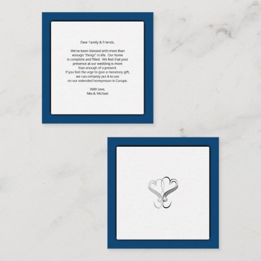 Weddenschap goed geldcadeautjes informatiekaartje (Voorkant / Achterkant)