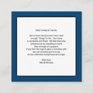 Weddenschap goed geldcadeautjes informatiekaartje