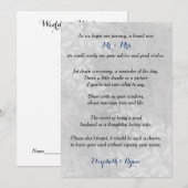 Weddenschap, goede wensen, grijze Floral Advieskaart (Voorkant / Achterkant)