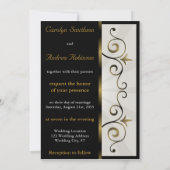 Weddenschap Gold Black Cream Elegant Spiral Kaart (Achterkant)