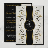 Weddenschap Gold Black Cream Elegant Spiral Kaart (Voorkant / Achterkant)