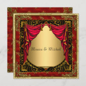 Weddenschap Gold Black Red-uitnodiging Kaart (Voorkant / Achterkant)