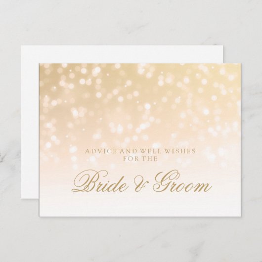 Weddenschap Gold Bokeh Sparkle Lights Advieskaart (Voorkant / Achterkant)