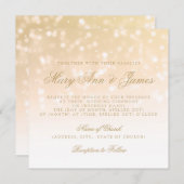Weddenschap Gold Bokeh Sparkle Lights Kaart (Voorkant / Achterkant)