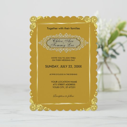 Weddenschap Gold border Kaart (Staand voorkant)