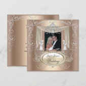 Weddenschap Gold Coffee Cream Silver  Elegant Kaart (Voorkant / Achterkant)