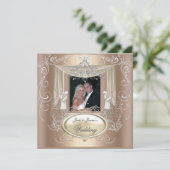 Weddenschap Gold Coffee Cream Silver  Elegant Kaart (Staand voorkant)