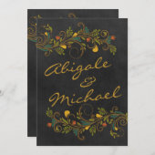 Weddenschap Gold Colorful Flowers Names Front Kaart (Voorkant / Achterkant)