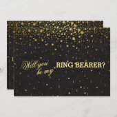 Weddenschap Gold Confetti Ring Bearer Kaart (Voorkant / Achterkant)